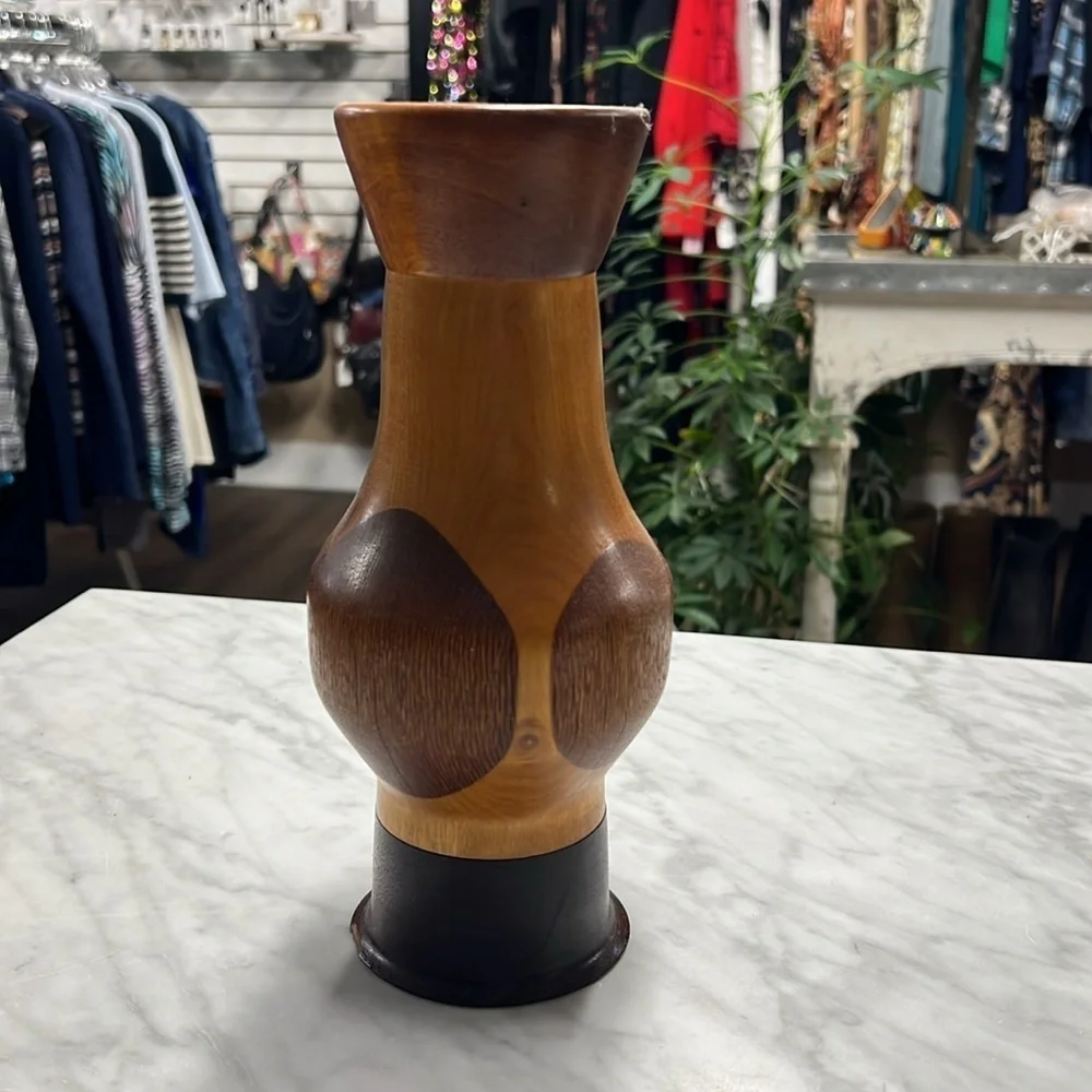 Handmade Two Tone Wooden Vase